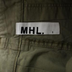 MHL. フレアスカート ひざ丈 ボタンフライ サイドベルト リネン混 1 ベージュ