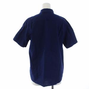 MHL. ブラウス シャツ 半袖 リネン 1 S 紺 ネイビー