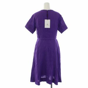 OLD ENGLAND ワンピース フレア リネン 34 パープル