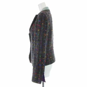 ARMANI COLLEZIONI テーラードジャケット ショート丈 ウール カラーネップ 40 パープル