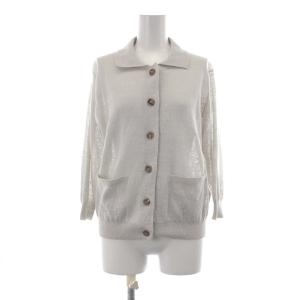 19SS リネンカーディガン ニット 7分袖 2 M グレー