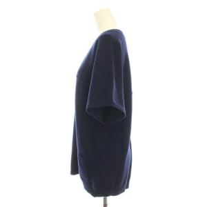 Drawer ニット セーター カシミヤ混 Vネック ショートスリーブ 半袖 2 ネイビー