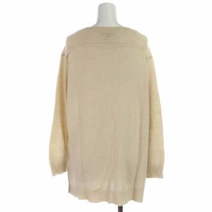 Drawer ニット セーター チュニック プルオーバー カシミヤ シルク混 切替 長袖 1 S ベージュ