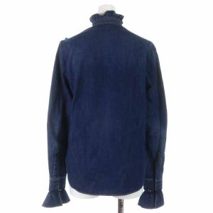 STELLA McCARTNEY デニムシャツ ブラウス フリル レース 長袖 34 ネイビー