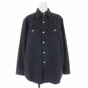 HAMPTON BACK SATIN SHIRT ワークシャツ コットン 長袖 00 ブラック