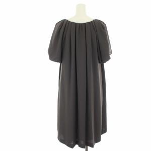 ADORE ワンピース ひざ丈 キーネック 半袖 バルーンスリーブ 38 M グレー