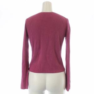 TOCCA 19AW リブニットカーディガン クルーネック 長袖 絹 シルク XS ピンク