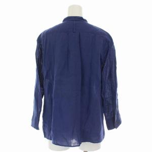 MARGARET HOWELL 22SS バンドカラーシャツ リネン S 青
