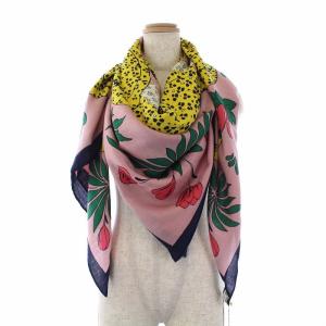 22SS カレジェアン140 LES LEOPARD スカーフ シルク カシミヤ ピンク