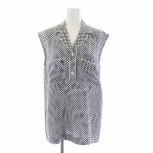 STELLA McCARTNEY セットアップ 上下 ノースリーブブラウス ワイドパンツ 総柄 シルク100％ 36 38 S M ブルー ホワイト