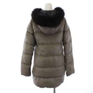 DUVETICA kappa ダウンコート ロング ジップアップ フード フォックスファー 40 M ベージュ