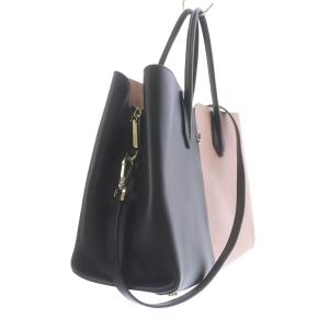 kate spade new york ニコラ トートバッグ ショルダーバッグ 2way ロゴ レザー ピンク ブラック pxrua358