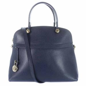 PIPER ハンドバッグ ショルダーバッグ 2way レザー ネイビー