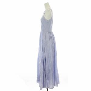 MARIHA 夏のレディのドレス ワンピース ロング ノースリーブ コットン 36 S 青 ブルー