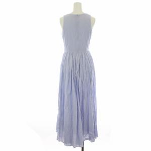 MARIHA 夏のレディのドレス ワンピース ロング ノースリーブ コットン 36 S 青 ブルー