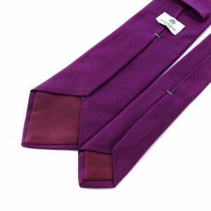 LUIGI BORRELLI ソリッド ネクタイ レギュラータイ 絹 シルク100％ パープル