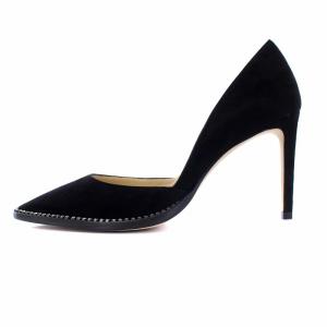 JIMMY CHOO BABETTE85 ポインテッドトゥ ハイヒール ピンヒール ビジュー スエード 39 ブラック