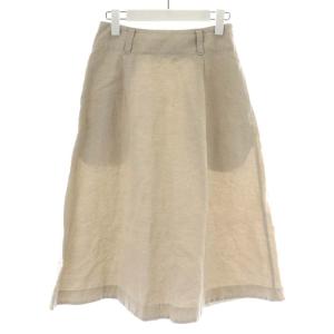 2018 タイトスカート ひざ丈 リネン 麻 1 S ベージュ