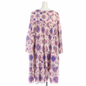 GRACE CONTINENTAL 20SS フレアワンピース ひざ丈 コットン スキッパー 花柄 長袖 36 ピンク