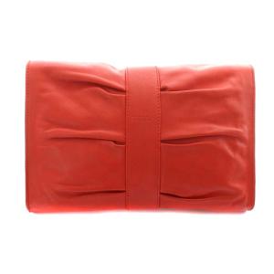 FURLA クラッチバッグ セカンドバッグ パーティバッグ ハンドバッグ リボン レザー 赤 レッド
