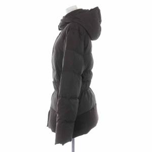 OLD ENGLAND ダウンジャケット ジップアップ ウール フード ベルト 38 M ブラウン