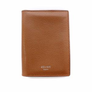 フィービー期 カードケース 名刺入れ ロゴ箔押し レザー ブラウン