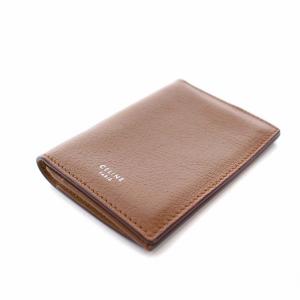 CELINE フィービー期 カードケース 名刺入れ ロゴ箔押し レザー ブラウン