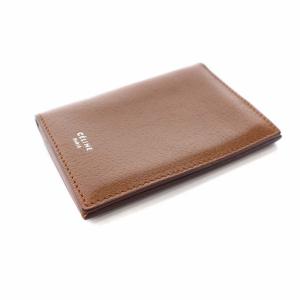 CELINE フィービー期 カードケース 名刺入れ ロゴ箔押し レザー ブラウン