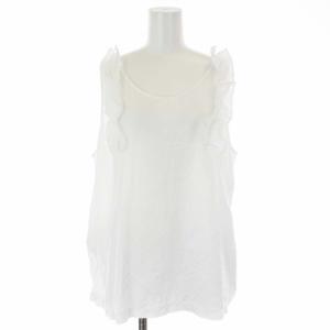 2016年製 17SS カットソー ブラウス ノースリーブ フリル S ホワイト