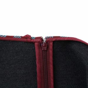 PRADA 2013年製 スカート ひざ丈 フレア 千鳥格子柄 ウール 40 M レッド ライトブルー