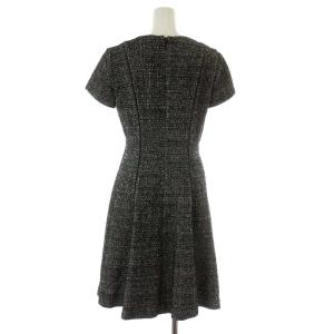 EPOCA ワンピース ひざ丈 半袖 Vネック 38 M ブラック