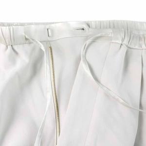 Drawer テーパードパンツ スラックスパンツ ロング シルク 36 S ライトグレー