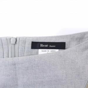 René basic 2017年 フレアスカート ひざ丈 ラウンドジップ 34 XS グレー