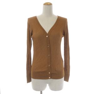 19AW カーディガン リブニット 長袖 36 ブラウン