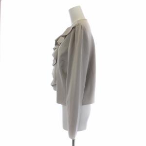 TO BE CHIC 22SS ピークスニット ジャケット ジップアップ フリル 42 ピンクグレー