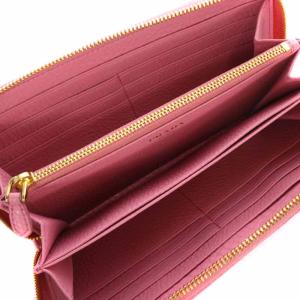 PRADA 長財布 ラウンドファスナー VITELLO GRAIN レザー ロゴ BEGONIA