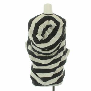 JUNYA WATANABE コムデギャルソン AD2007 カットソー Tシャツ ヘンリーネック 半袖 変形 アシンメトリー ボーダー S 黒 ブラック