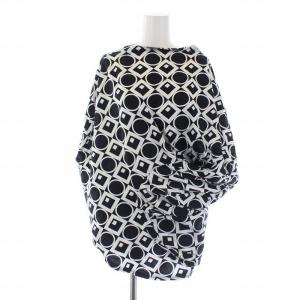 コムデギャルソン AD2009 変形 カットソー チュニック 総柄 アシンメトリー S ブラック ホワイト