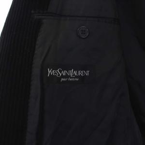 YVES SAINT LAURENT pour homme ヴィンテージ テーラードジャケット コーデュロイ 2B BE5 L ブラック