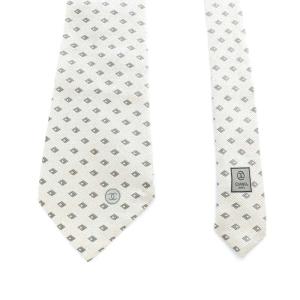 CHANEL ココマーク ワイドタイ ネクタイ 総柄 シルク グレー