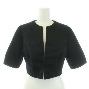 EPOCA セットアップ ノーカラージャケット 五分袖 ワンピース ノースリーブ ひざ丈 40 ブラック