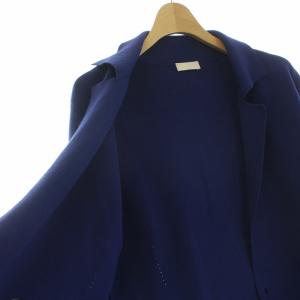 Cruciani テーラードジャケット ニット 七分袖 46 S 青 ブルー