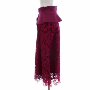 ADORE 531-8220114 コードフルールレースベルト付スカート ロング フレア 刺繍 38 M ピンク