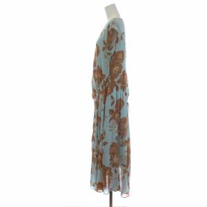 ADORE 19SS 531-9140406 ドレープマキシワンピース ロング 半袖 フレア 花柄 36 水色 