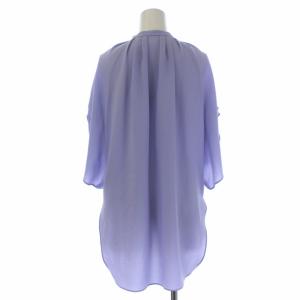 ADORE 21SS 531-1110520 フラットジョーゼットブラウス 半袖 ノーカラー 38 パープル 