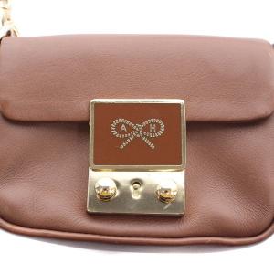 ANYA HINDMARCH ショルダーバッグ ポシェット レザー ブラウン