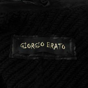 GIORGIO BRATO レザーコート ミドル フード 40 ブラック