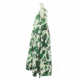 LANVIN en Bleu 22年製 Garden ギャザーワンピース 花柄 38 緑