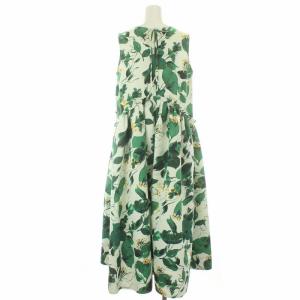 LANVIN en Bleu 22年製 Garden ギャザーワンピース 花柄 38 緑