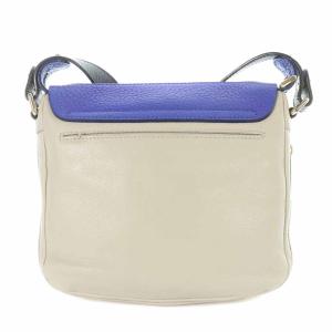 FURLA ショルダーバッグ レザー フラップ ブルー アイボリー
